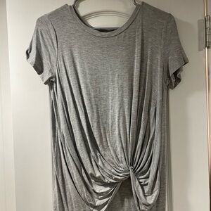 Gray Women's Knotted Top